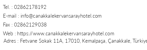 Kervansaray Hotel anakkale telefon numaralar, faks, e-mail, posta adresi ve iletiim bilgileri
